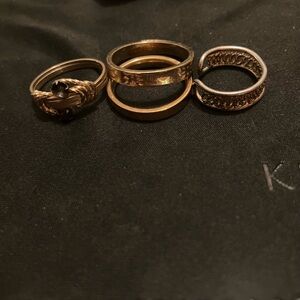 Elegant Gold and Silver Ring Set